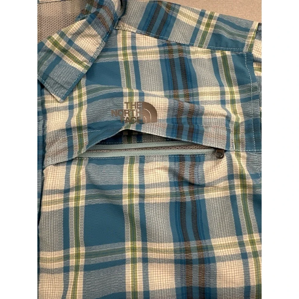 The North Face Button Down Shirt Mens XL Blue Fast Dry Mesh Vented Short Sleeve